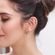 Silver 92.5 Aam Ras With Chain Earring