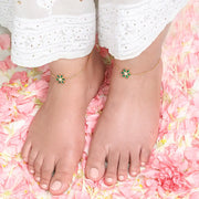 Silver 92.5 Flower Anklet