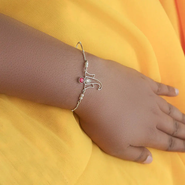 Golden Beads With Hamsa Hand Bracelet - Evil Eyes India