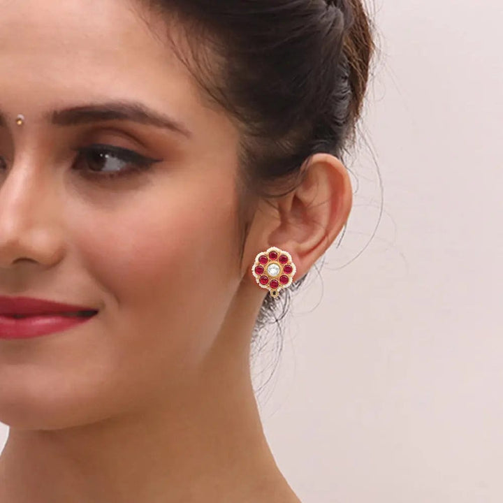 Silver 92.5 KUNDAN SILVER STUDS