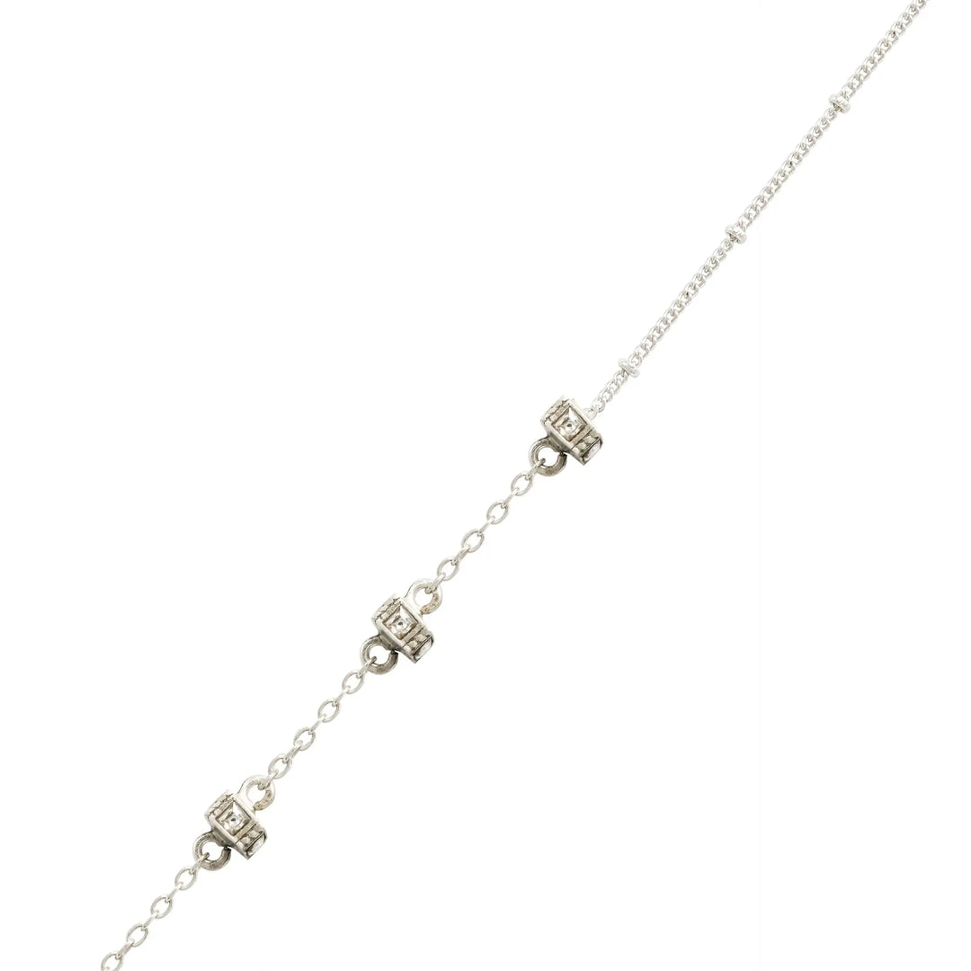 Silver 92.5 Lotus Drop Necklace