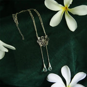 Silver 92.5  Oxidize Butterfly Necklace