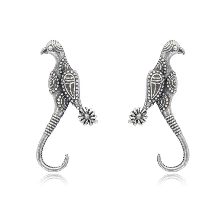 Silver 92.5 Parrot Bird Earring