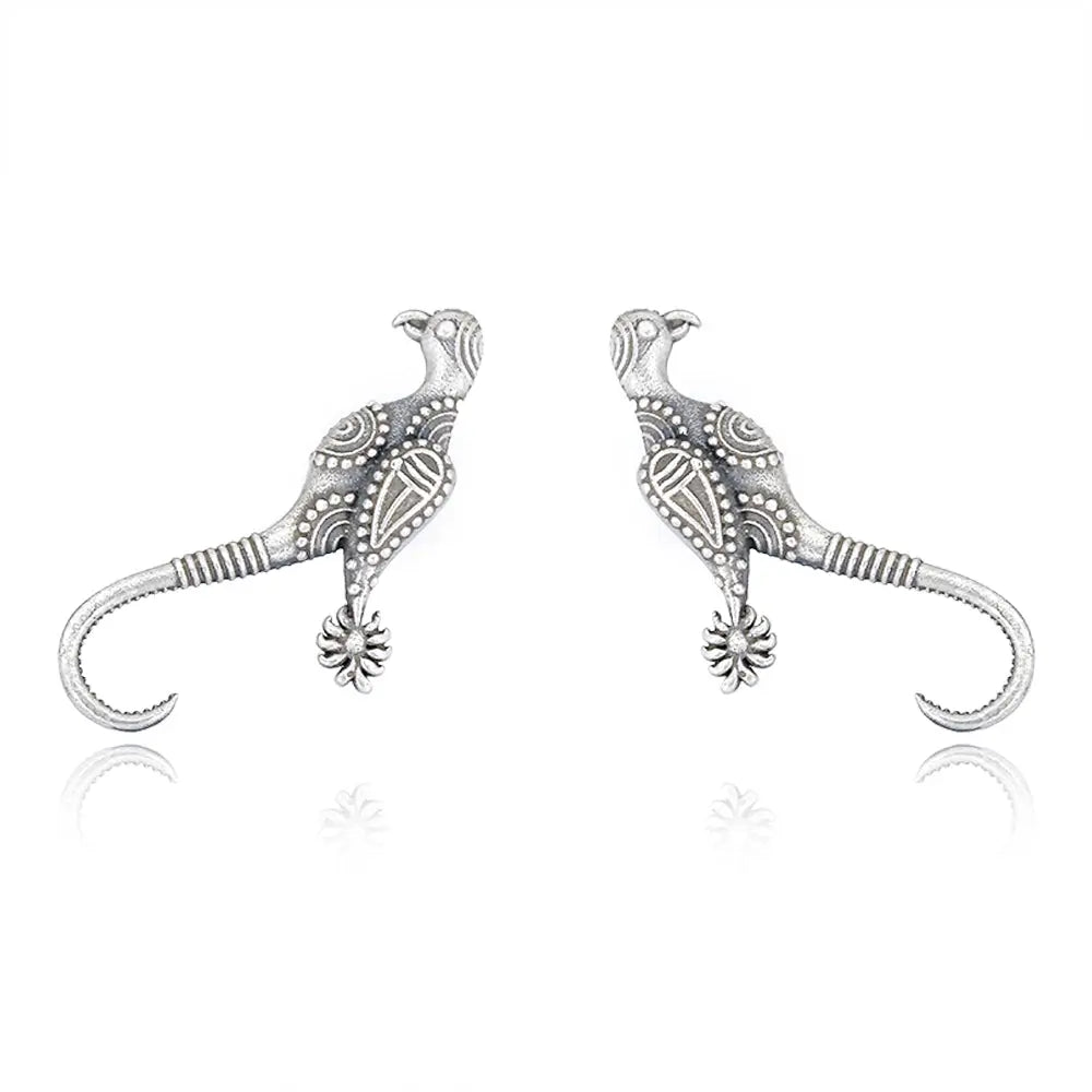 Silver 92.5 Parrot Bird Earring