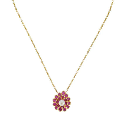 Silver 92.5 gold plated pink pendant