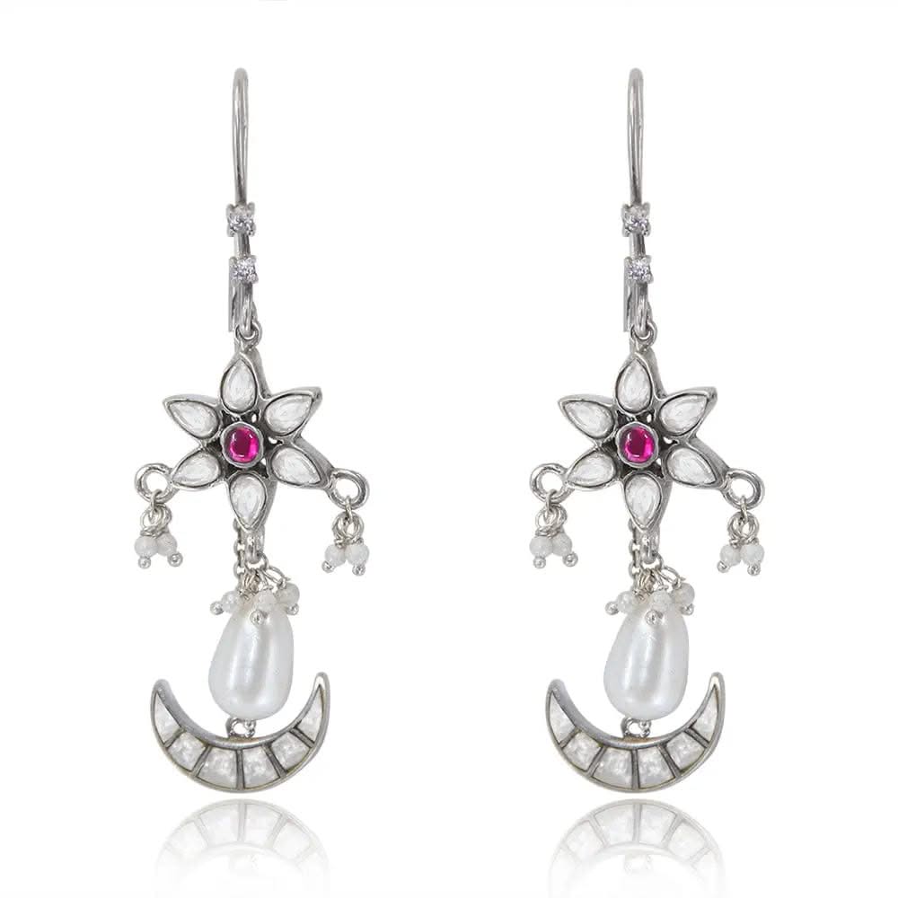 925 Sterling Silver Flower Kundan Sui Dhaga