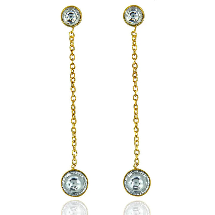 Silver Gold plated Dangler in White Stone