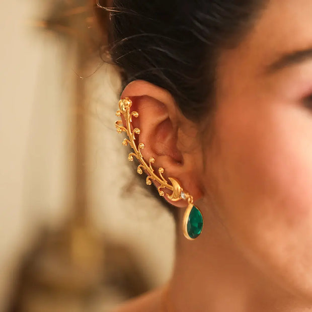 Ananya Gold Chain Ear Cuffs | Chain Gold Cuff Earrings | CaratLane
