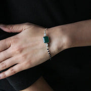 Silver Green Mangalsutra Bracelet