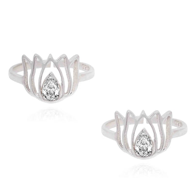 Buy Lotus Flower Toe Ring / Glow in the Dark / Sterling Silver / Midi Ring  / Flower Jewelry / Adjustable Toe Rings / Online in India - Etsy