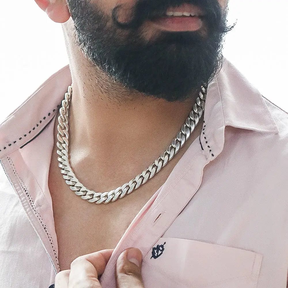 Silver Men Cuban Necklace – Unniyarcha - Main Image