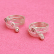 Silver Pearls Toe Ring