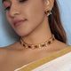 Silver Square Red Necklace