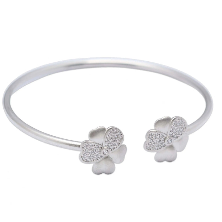 Silver Zircon Flower Bracelet