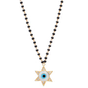 Silver evil eye subtle star necklace