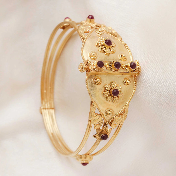 Silver gold plated traditional bangle