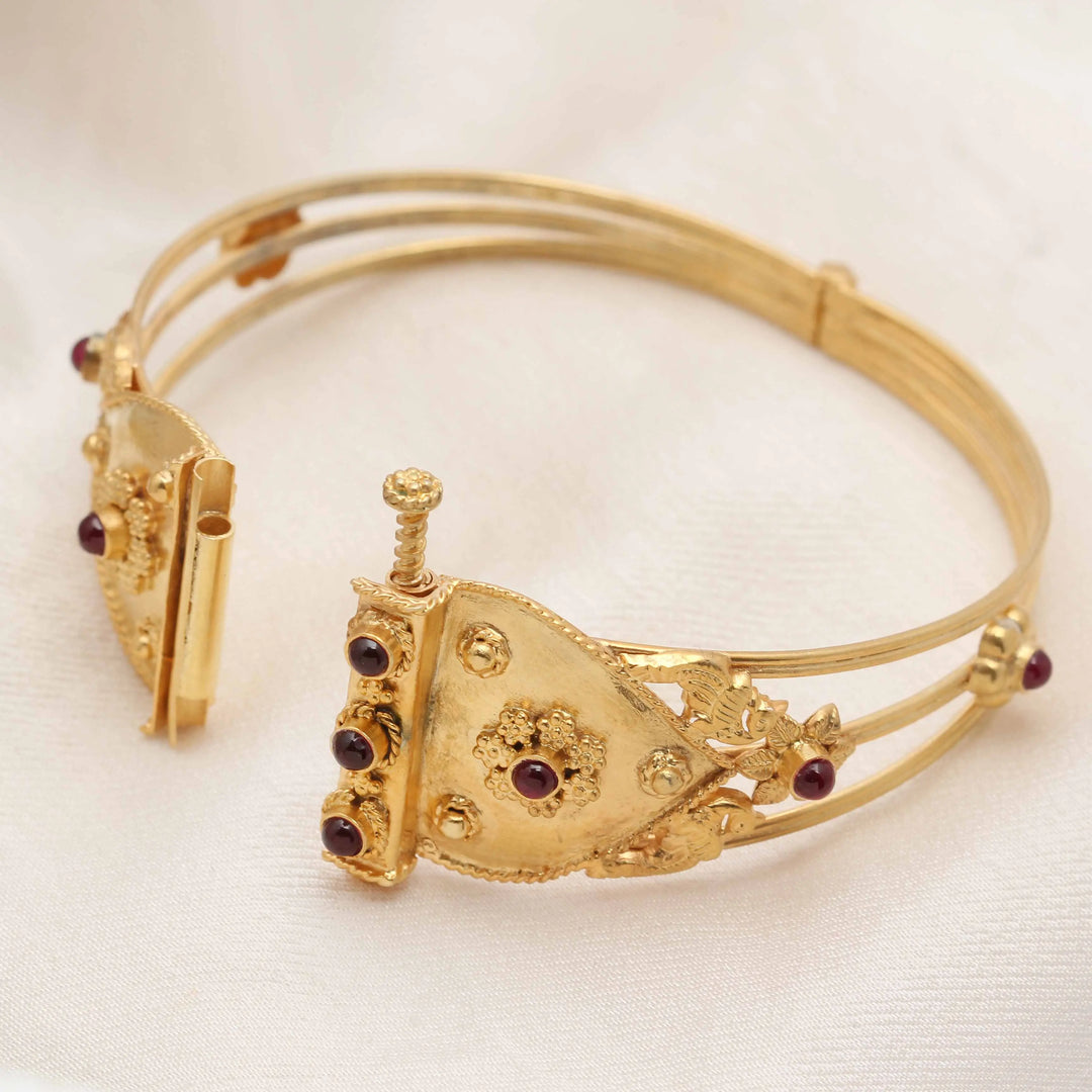 Silver gold plated traditional bangle