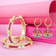 Silver jhumka earring and bangle