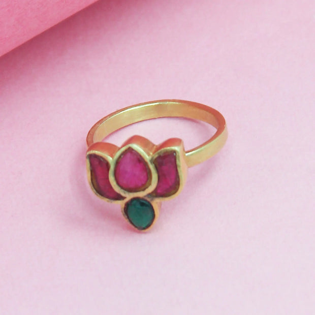 14Kt Rose Gold Lotus Garnet and Diamond Ring 001-200-00620 | Hudson Valley  Goldsmith | New Paltz, NY