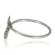 Silver oxidized red bangle
