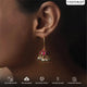92.5 Sterling Silver graceful Kundan Bali with stone and pearls