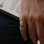 Single Stone Silver Ring For Men