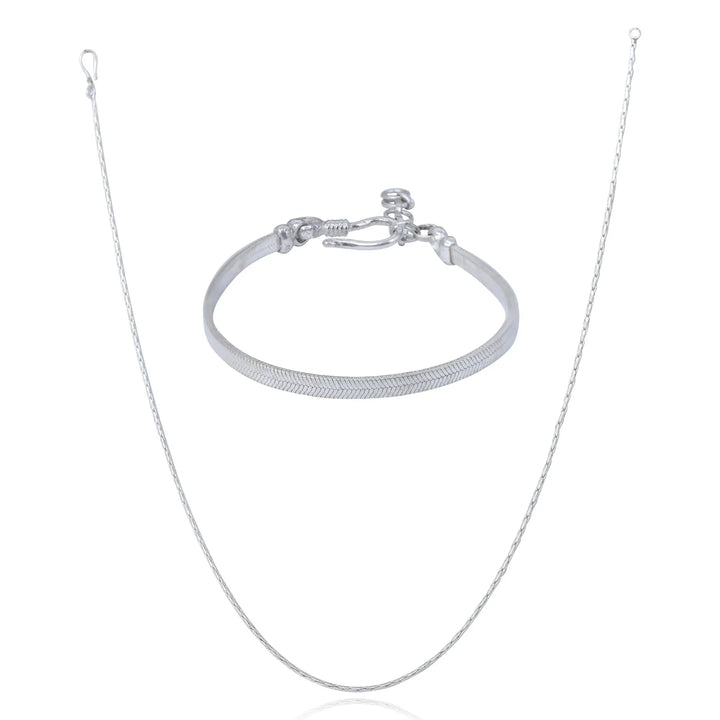 Sleek Flat Chain Silver 92.5 Men's Bracelet