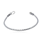 Sleek Round Chain Men's Silver Bracelet