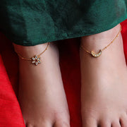 Star And Moon Silver 92.5 Anklet