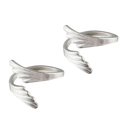Sterling Silver Feather Toe Ring (Pair)