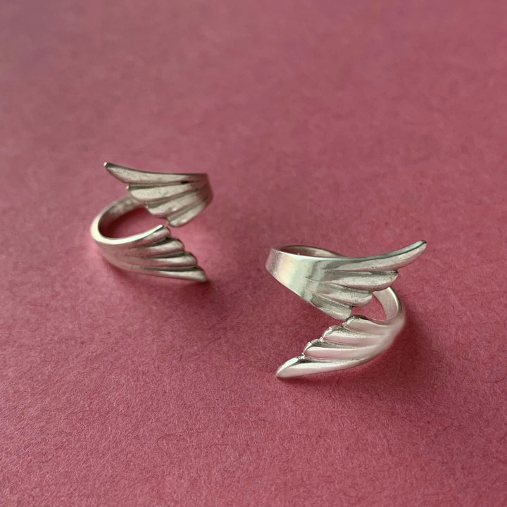 Sterling Silver Feather Toe Ring (Pair)