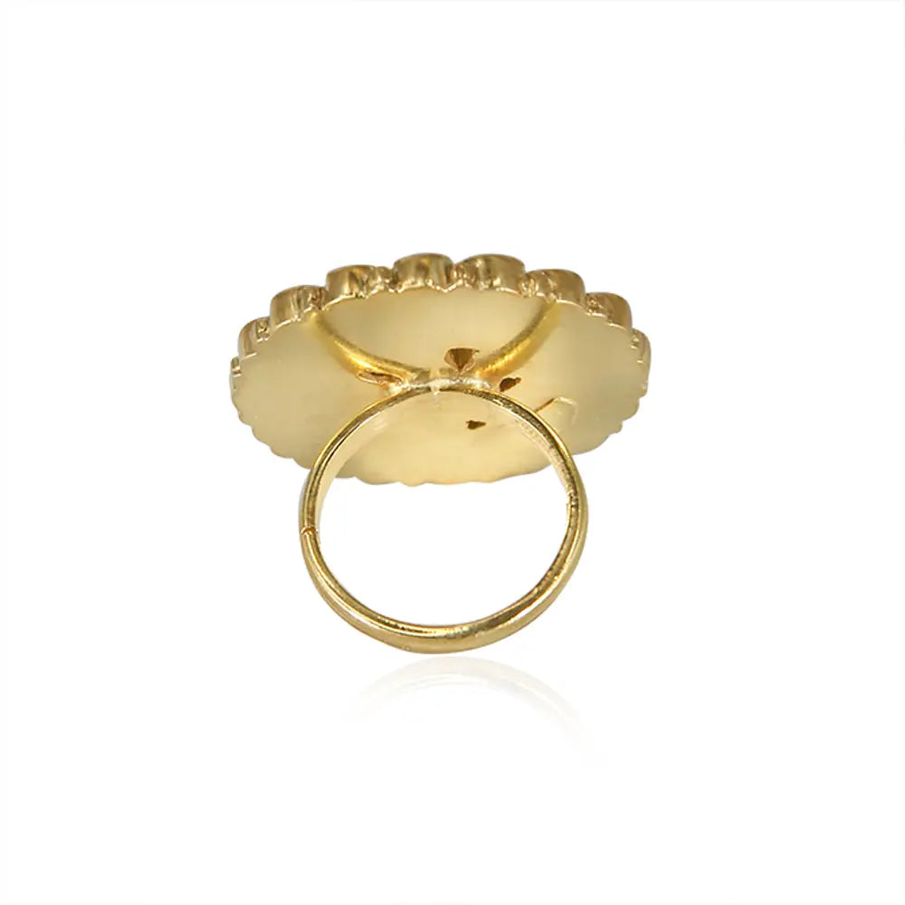 Timeless Gold Plated Silver Jadau Ring