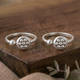 Pure 92.5 Silver Beaded Circle Toe Rings