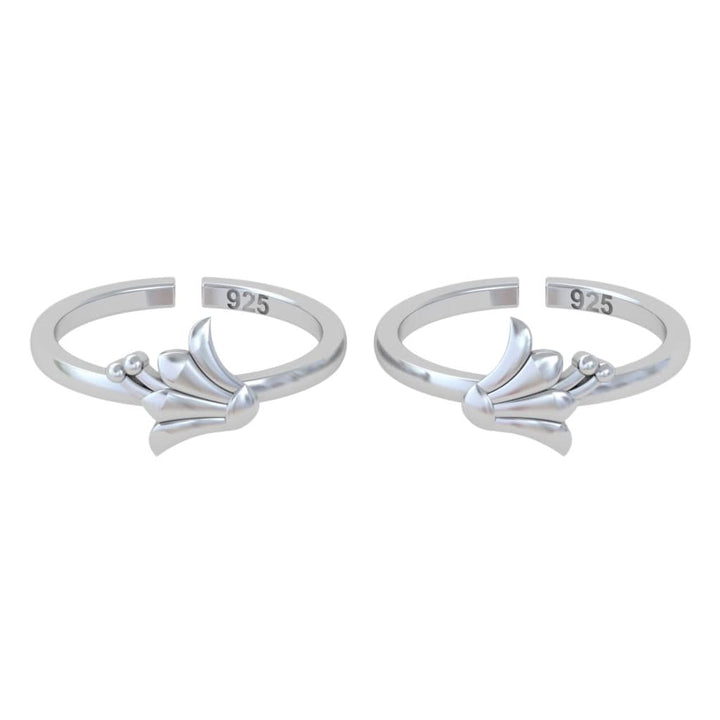925 Pure Silver Bloom Toe Rings for Women (Adjustable)