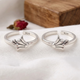 925 Pure Silver Bloom Toe Rings for Women (Adjustable)