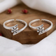 925 Pure Silver Botanical Star Flower Bypass Toe Ring