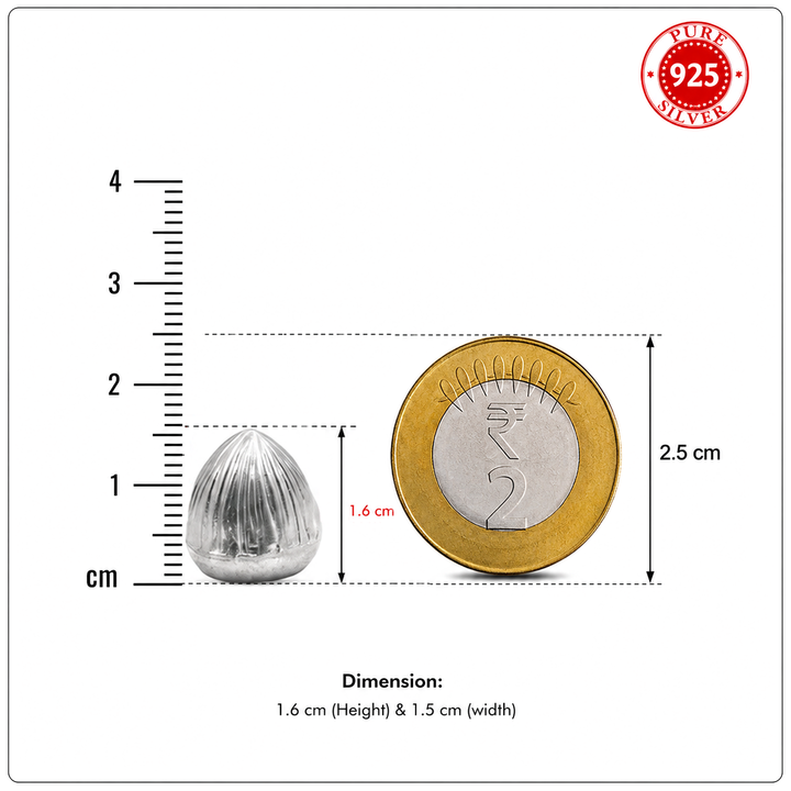 925 Sterling Silver Sacred Betel Nut (Supari)