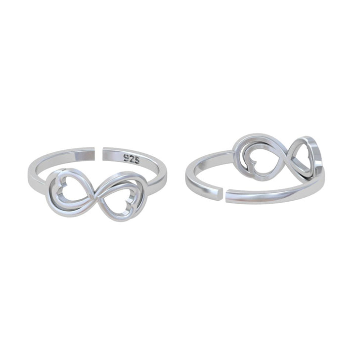 Silver Heart Toe rings
