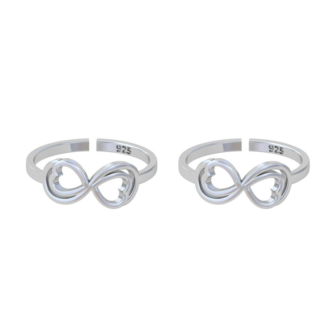 Silver Heart Toe rings