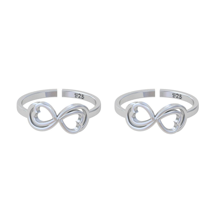 Silver Heart Toe rings