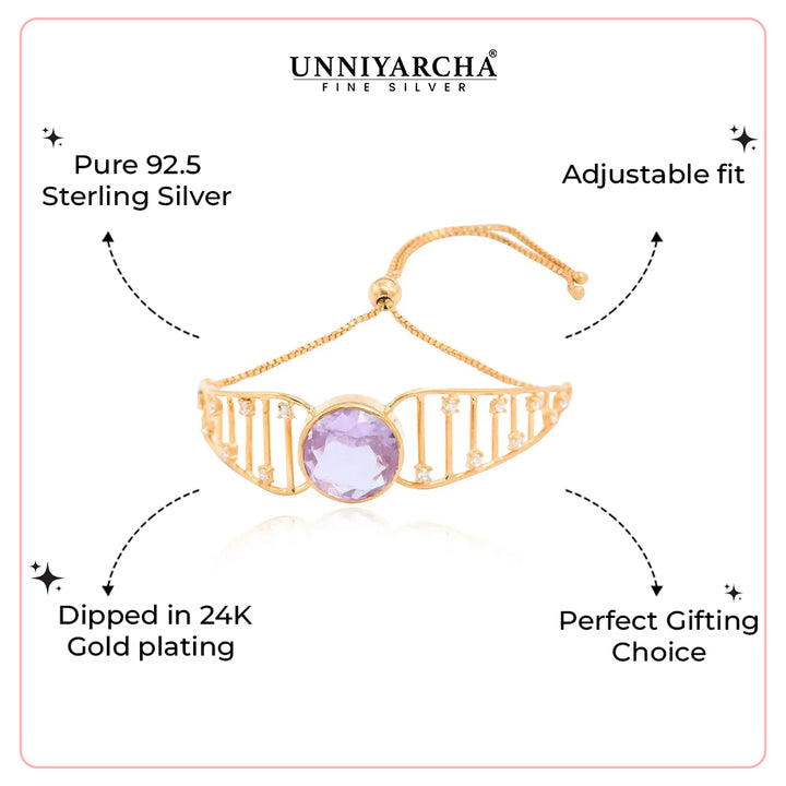 Silver 92.5 Lavender Bracelet