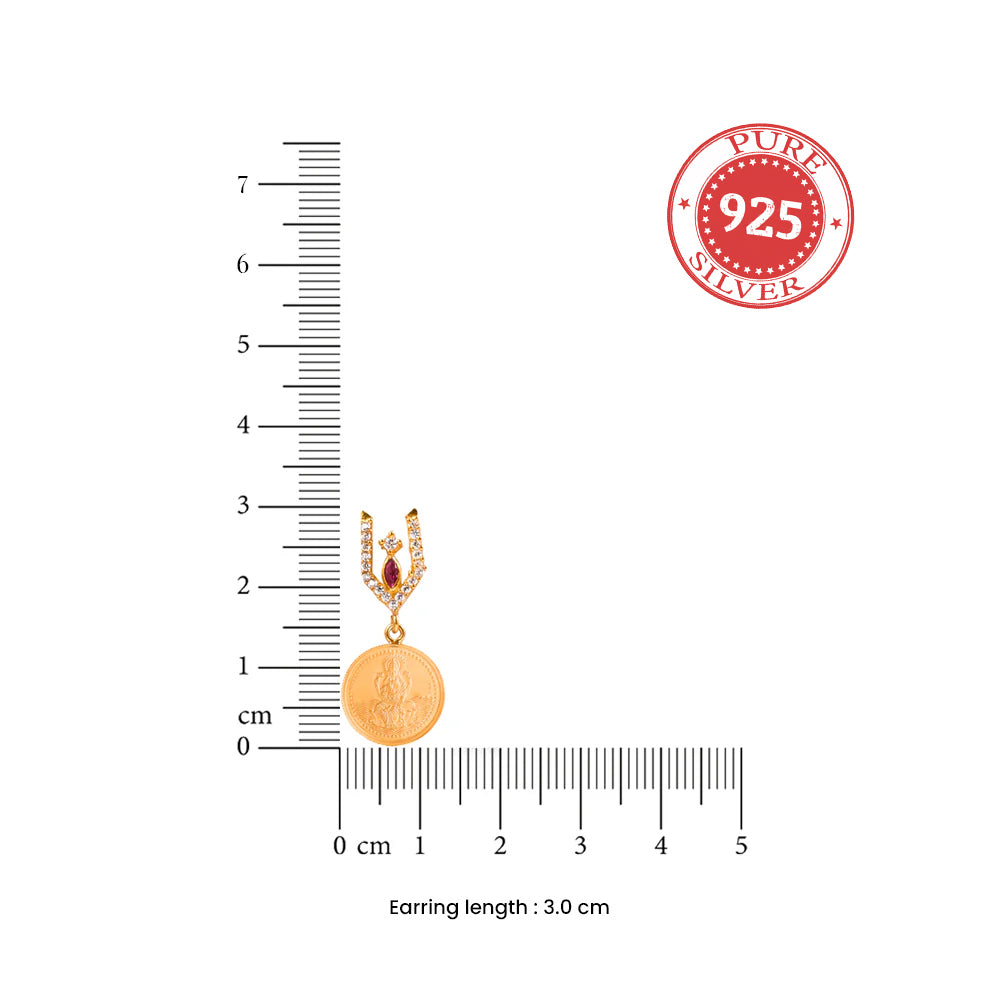 Vishnu Tilak 92.5 Sterling Silver Coin Earrings