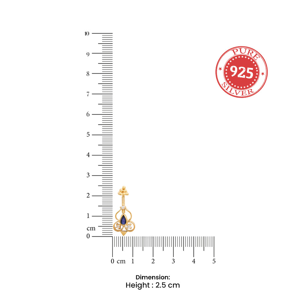 Blue trine 92.5 Silver Bugadi (Pierced)