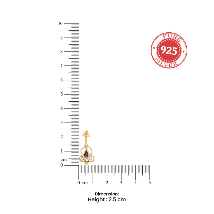 Blue trine 92.5 Silver Bugadi (Pierced)