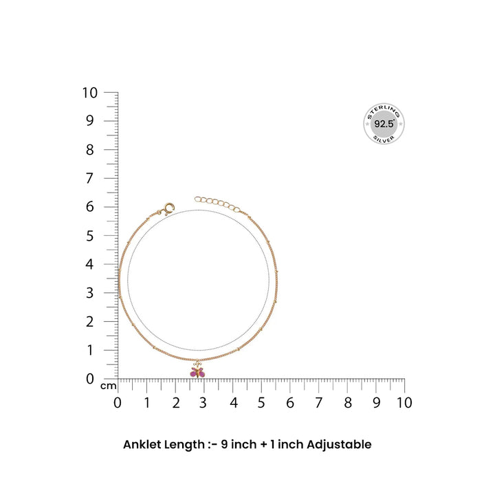 Silver 92.5 Butterfly Anklet