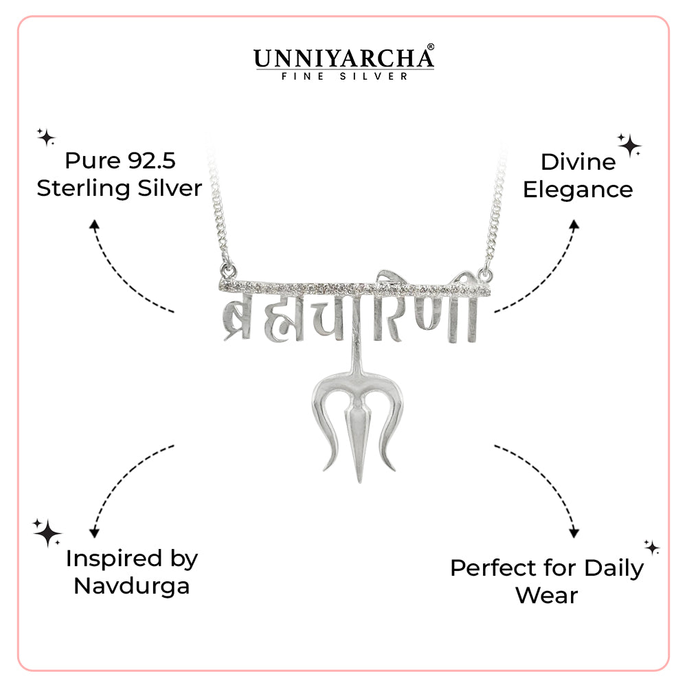 Silver Brahmacharini Devi necklace