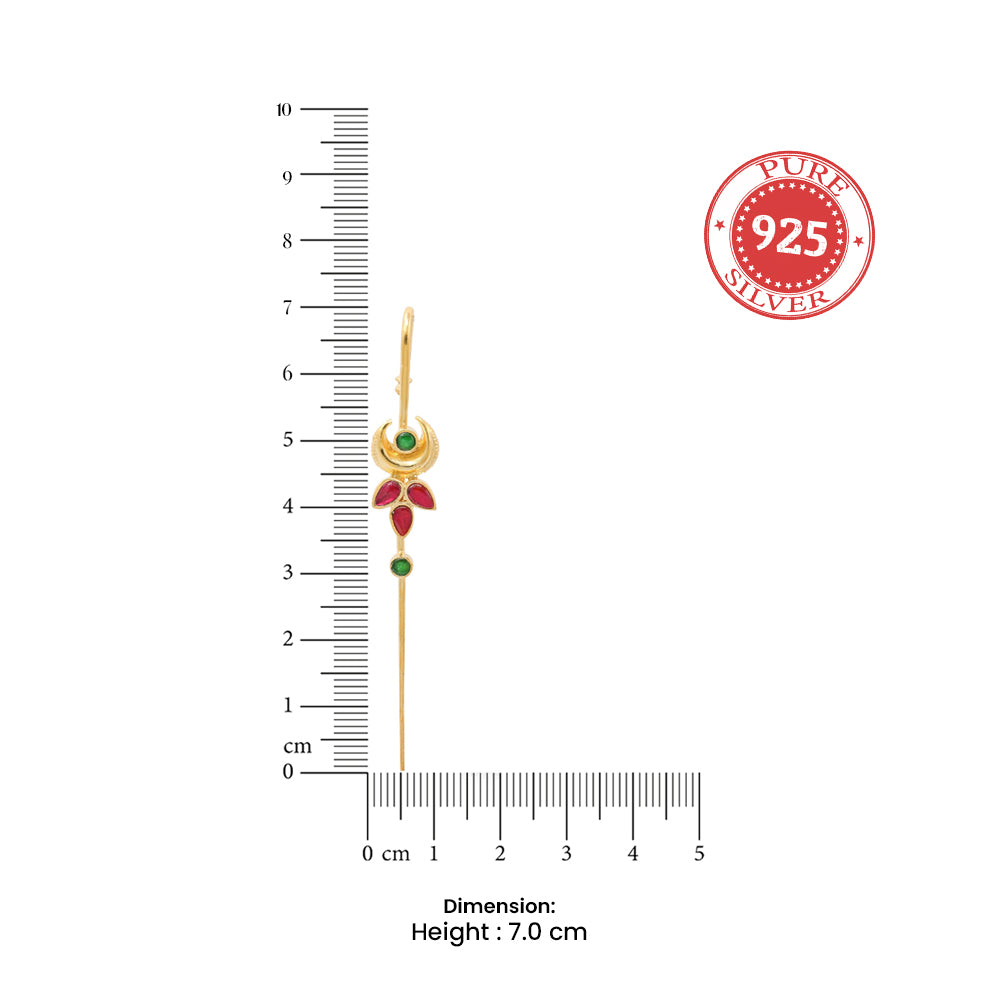 Silver Traditional Needle Earcuff