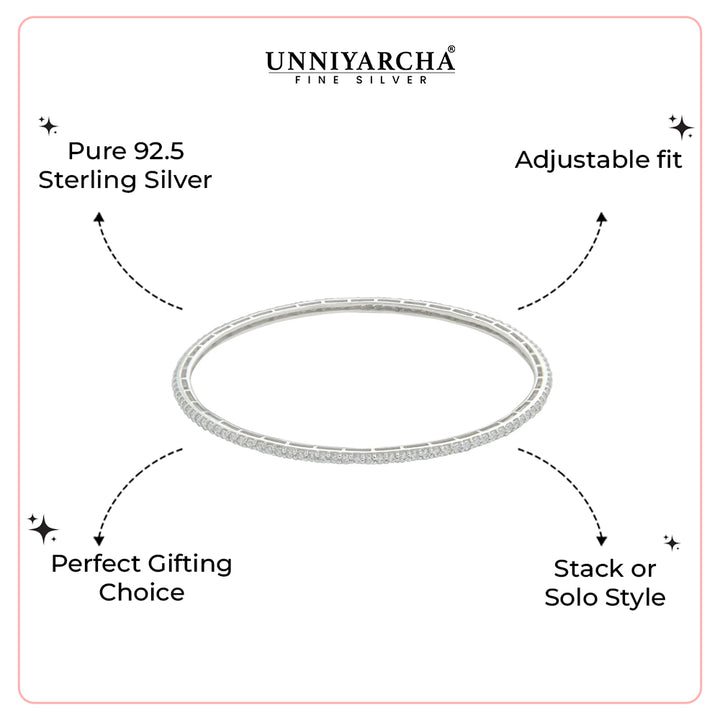 Silver zircon bangle