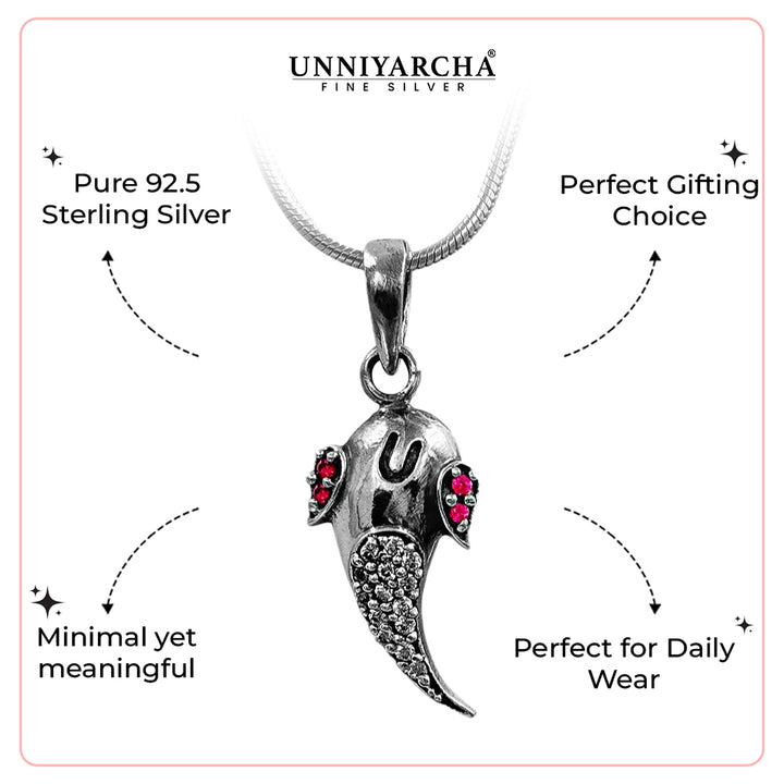 Pure Silver Shree Ganesha Pendant and Chain