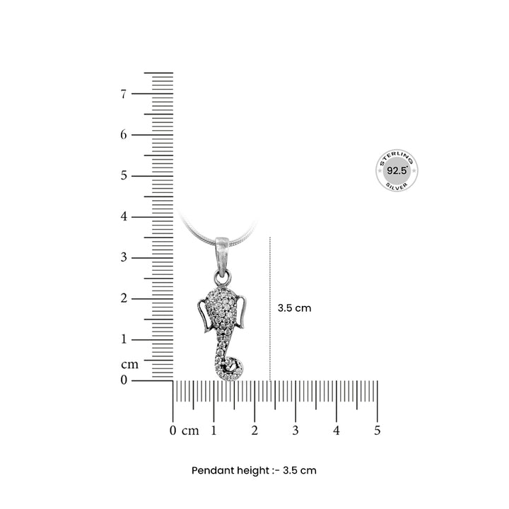 Sterling Silver Ganpati Bappa Pendant and Chain